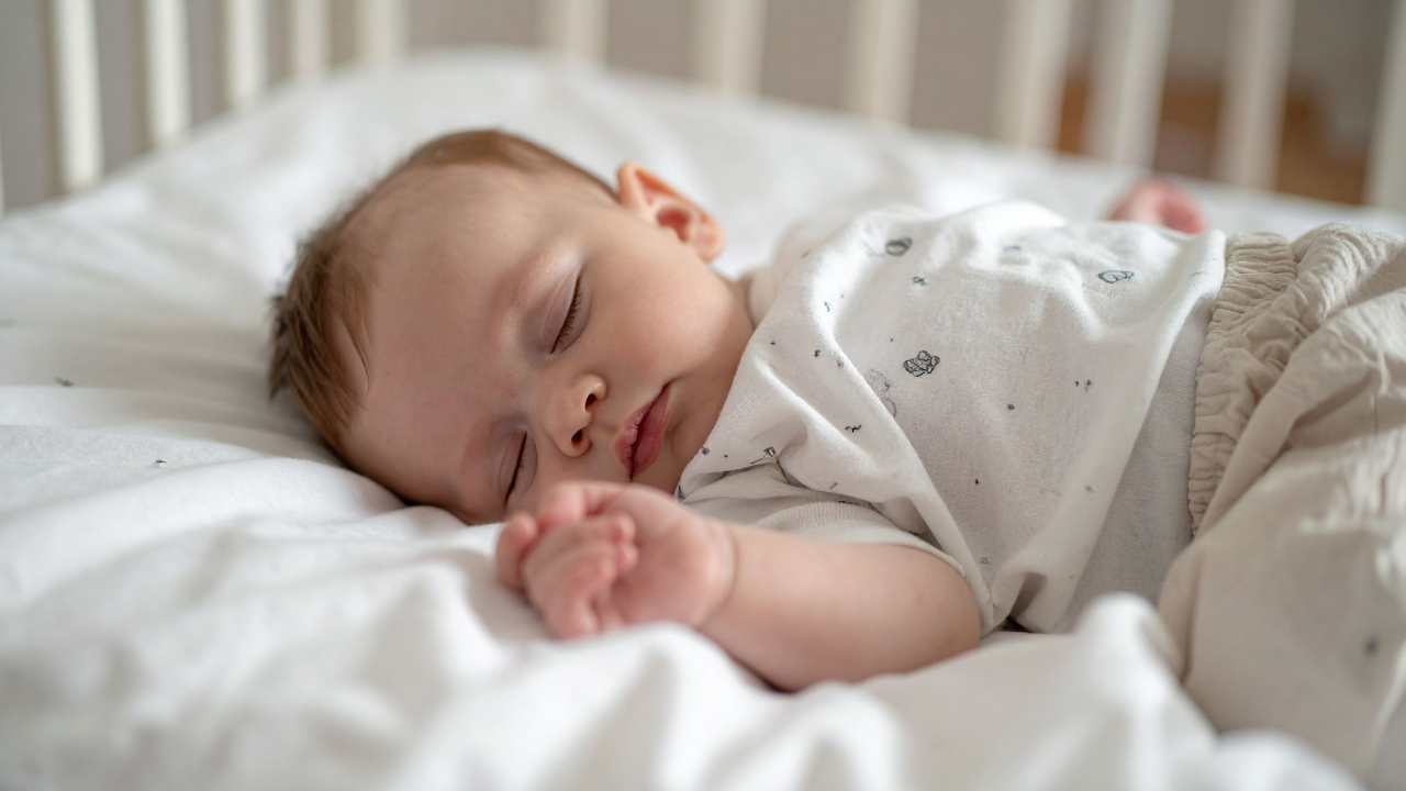 baby sleeping in their cot